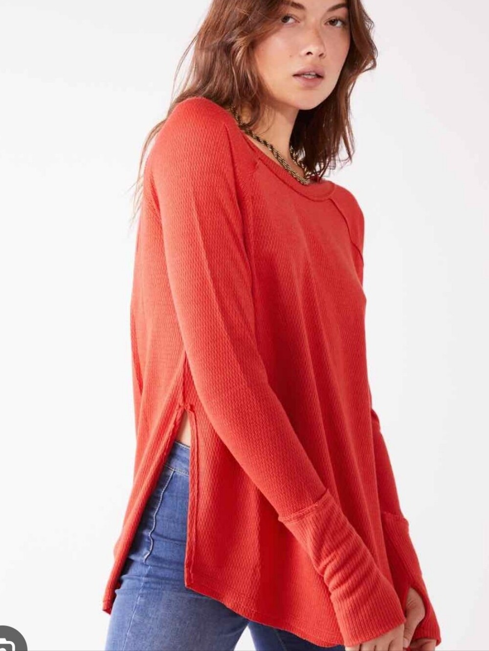 We The Free Women’s Relaxed Waffle Knit Long Sleeve Top -
